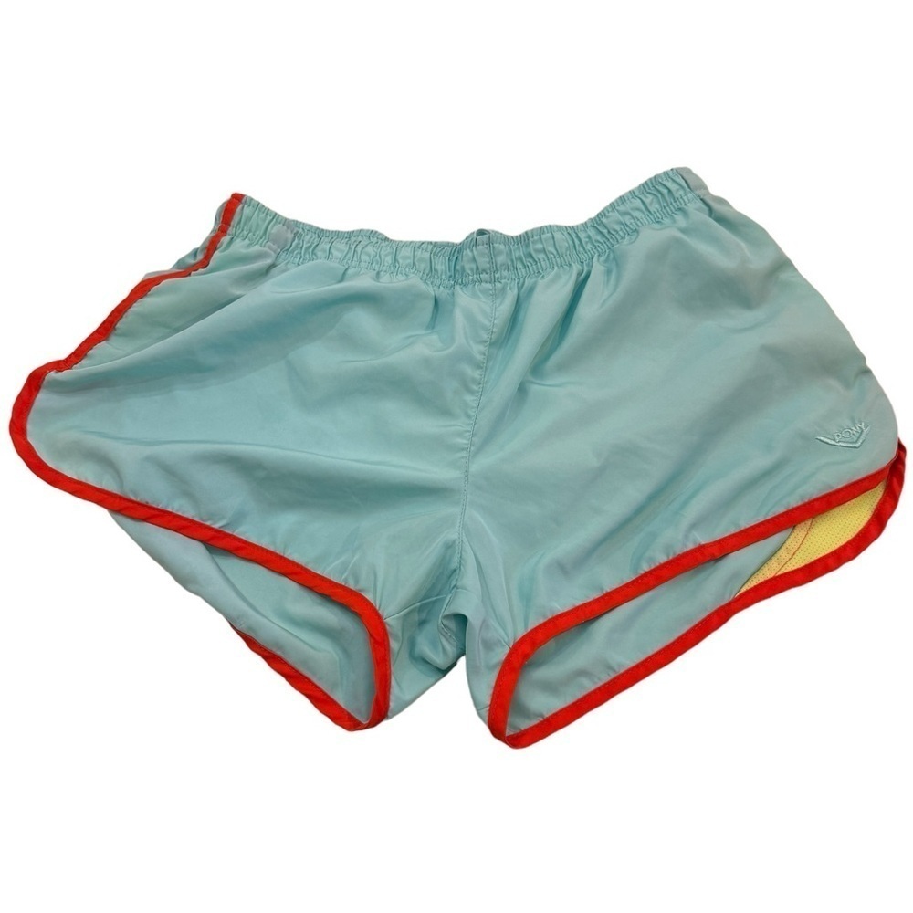 Pony Light Blue Athletic Shorts with Red Trim